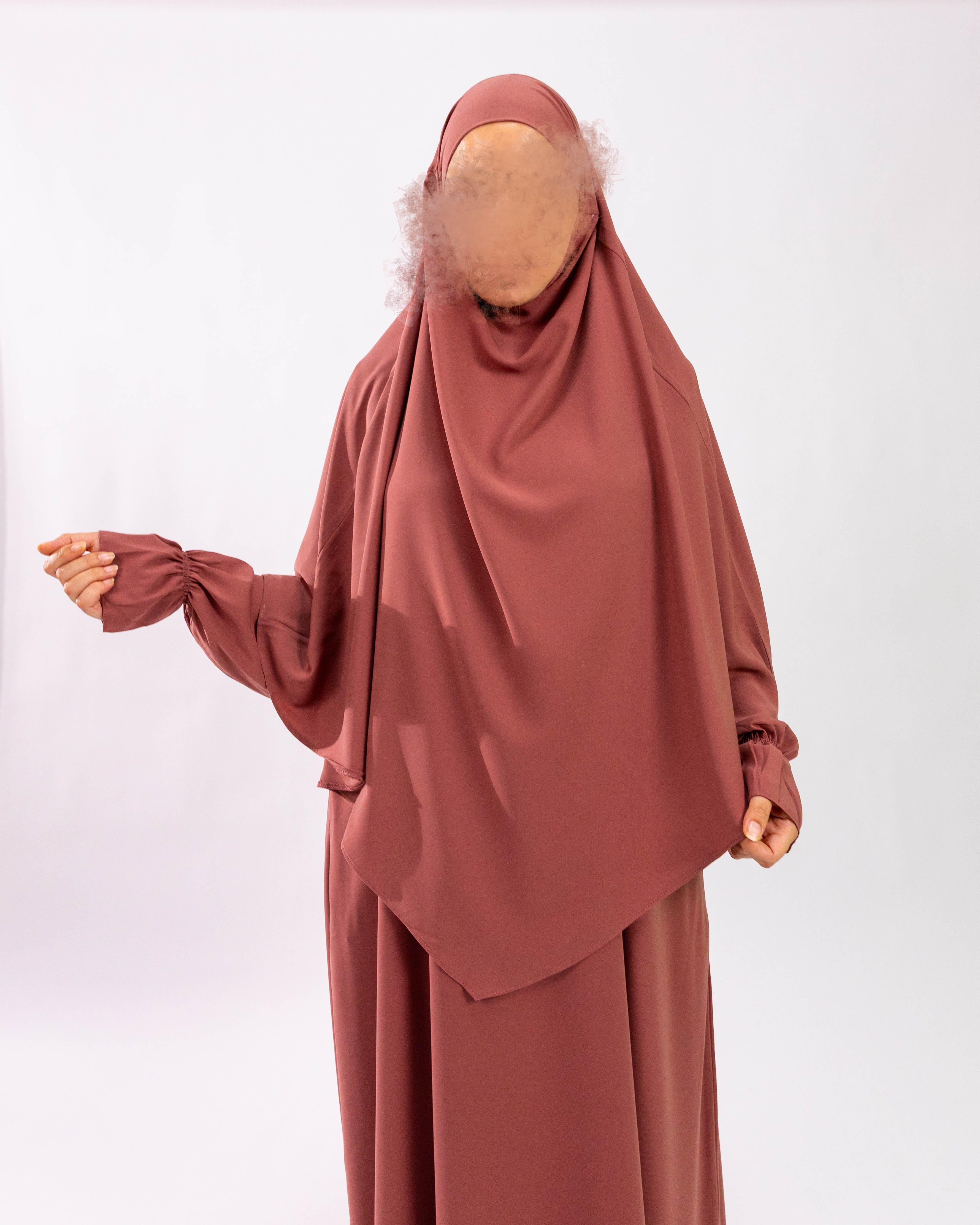 Tieback Tria Khimar <br>- Rosewood