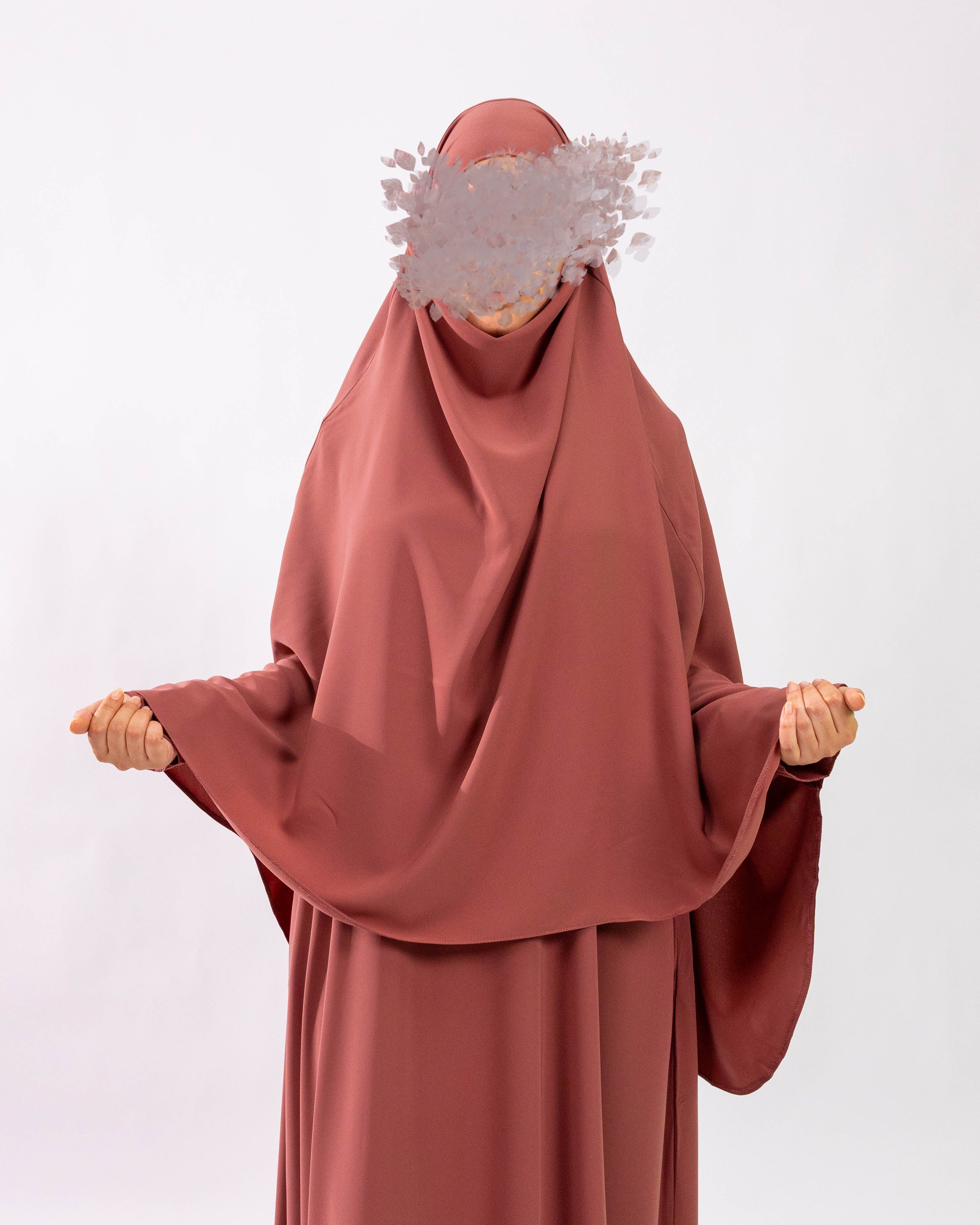 Tieback Round Khimar <br>-  Rosewood