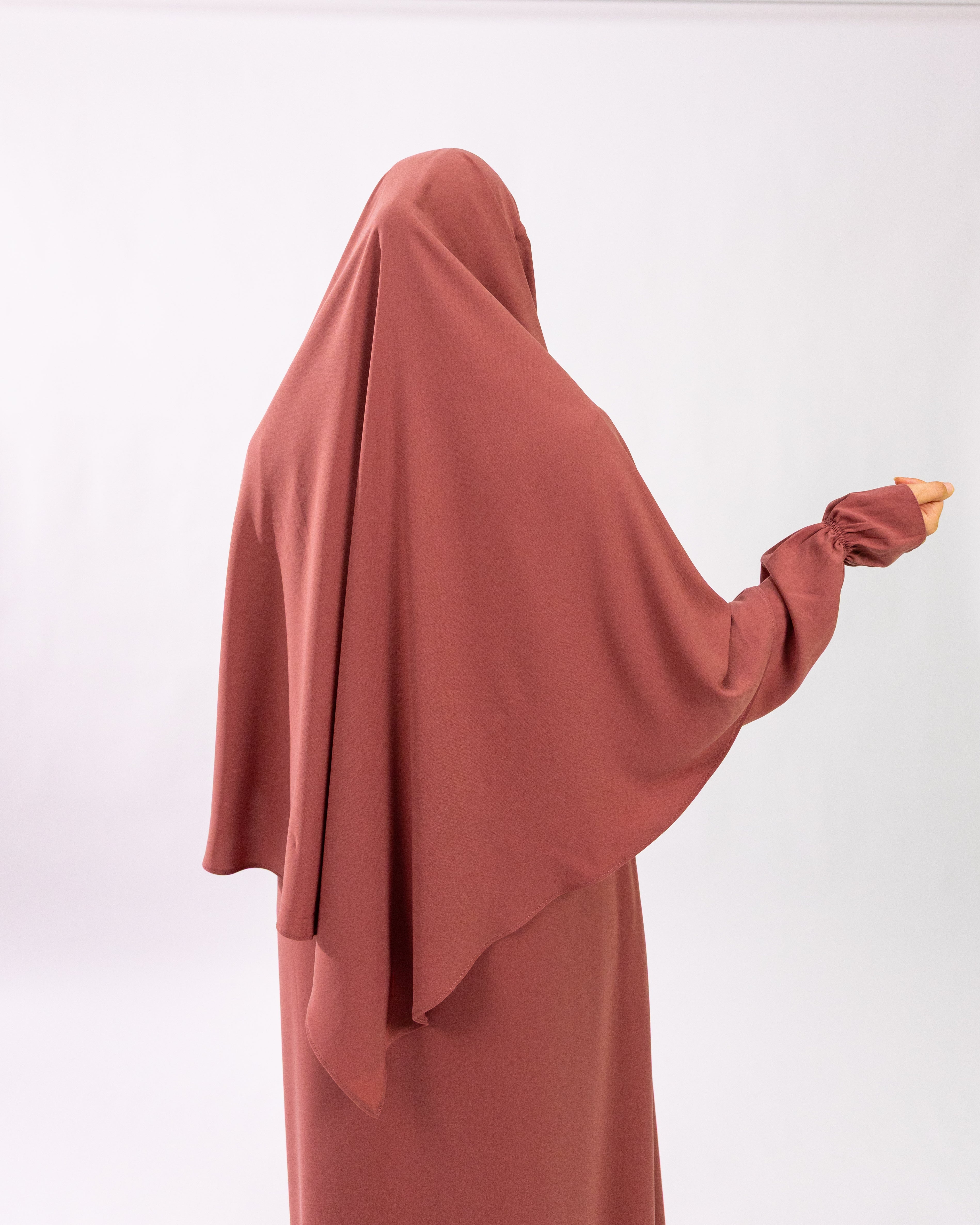 Tieback Tria Khimar <br>- Rosewood