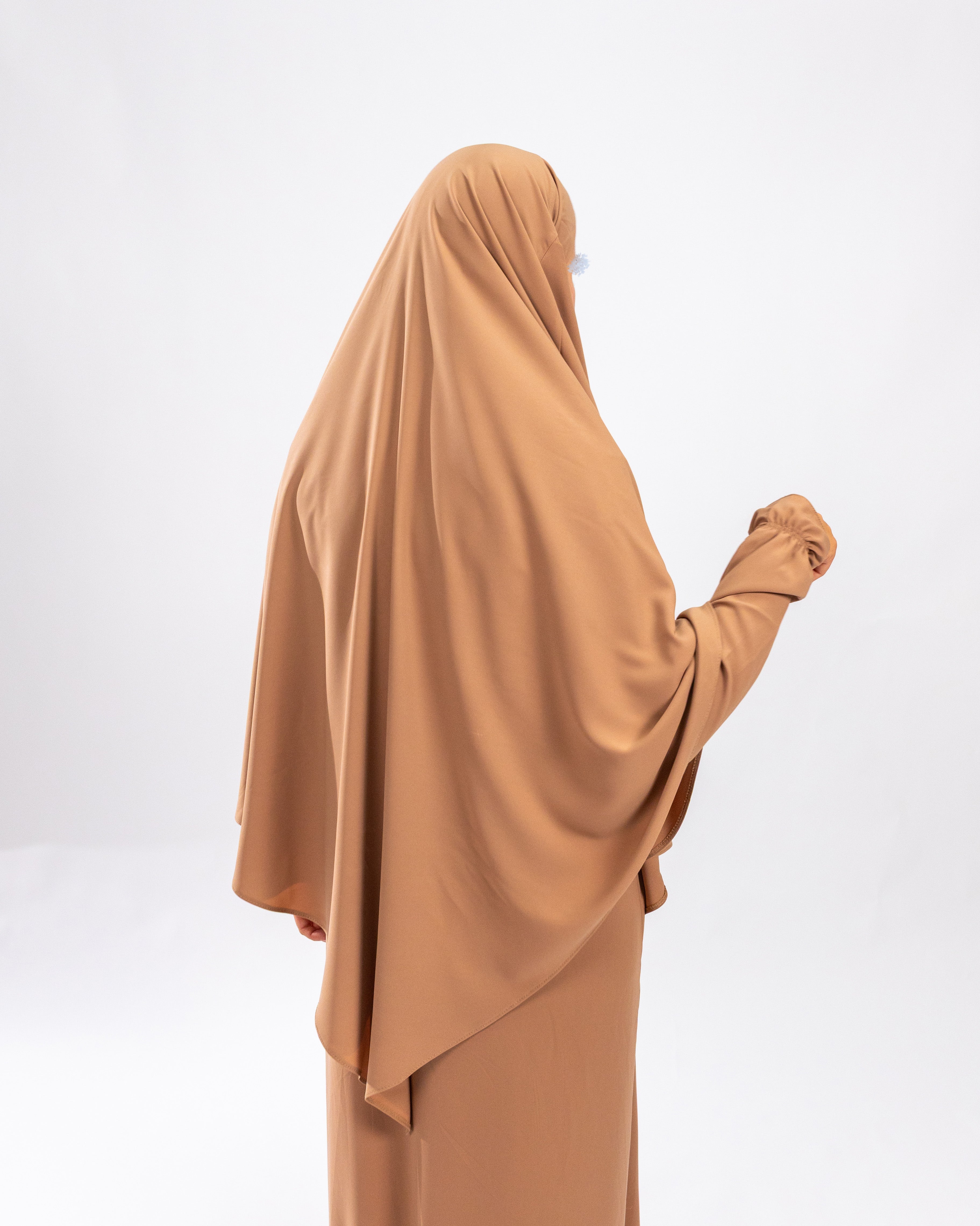 Tieback Tria Khimar <br>- Caramel