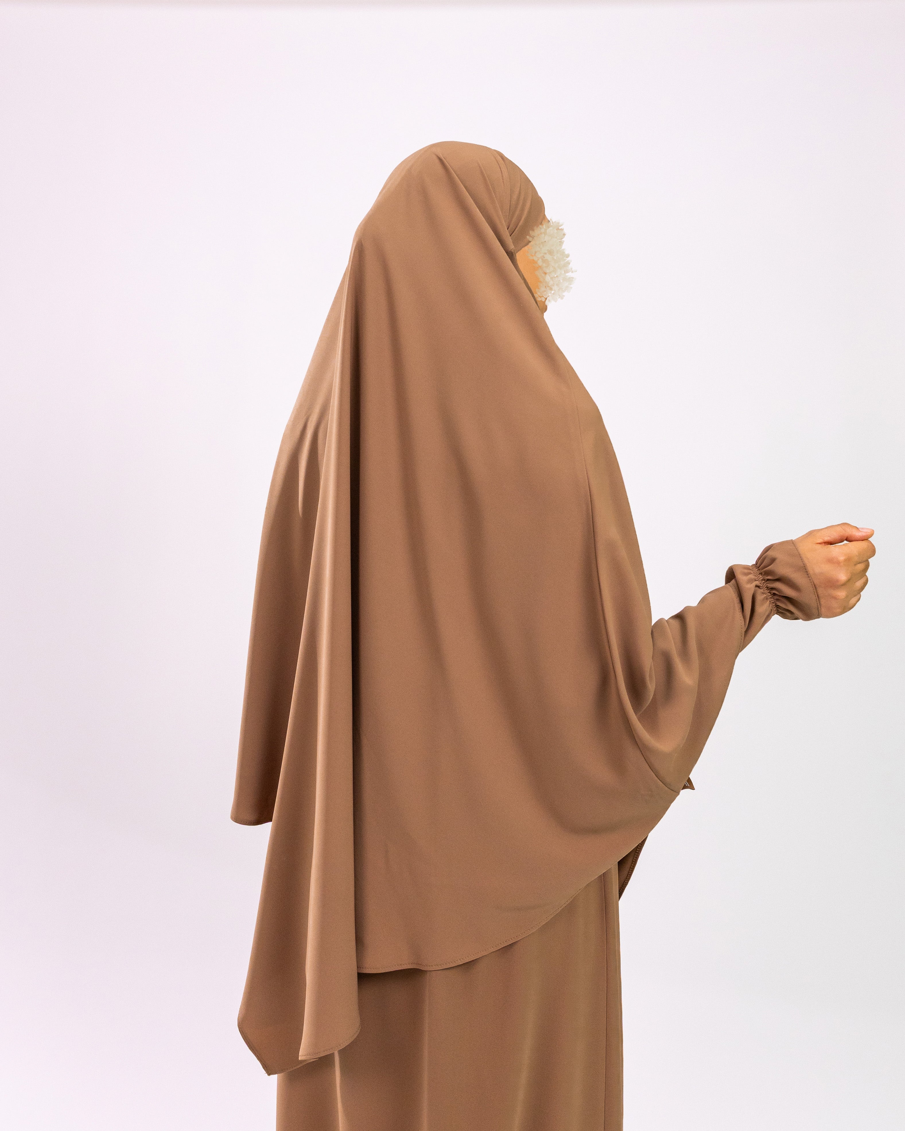 Tieback Tria Khimar <br>- Mocha