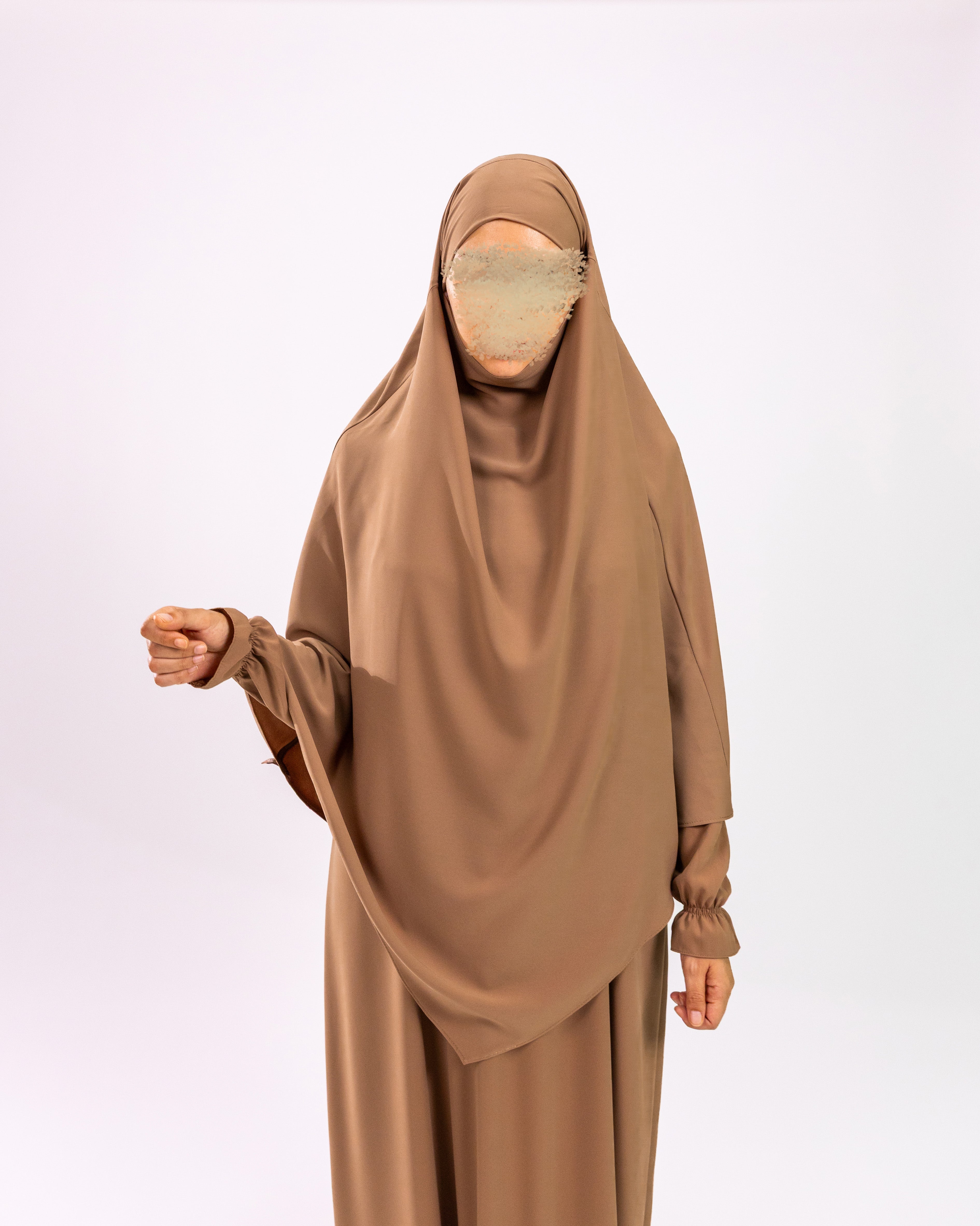 Tieback Tria Khimar <br>- Mocha
