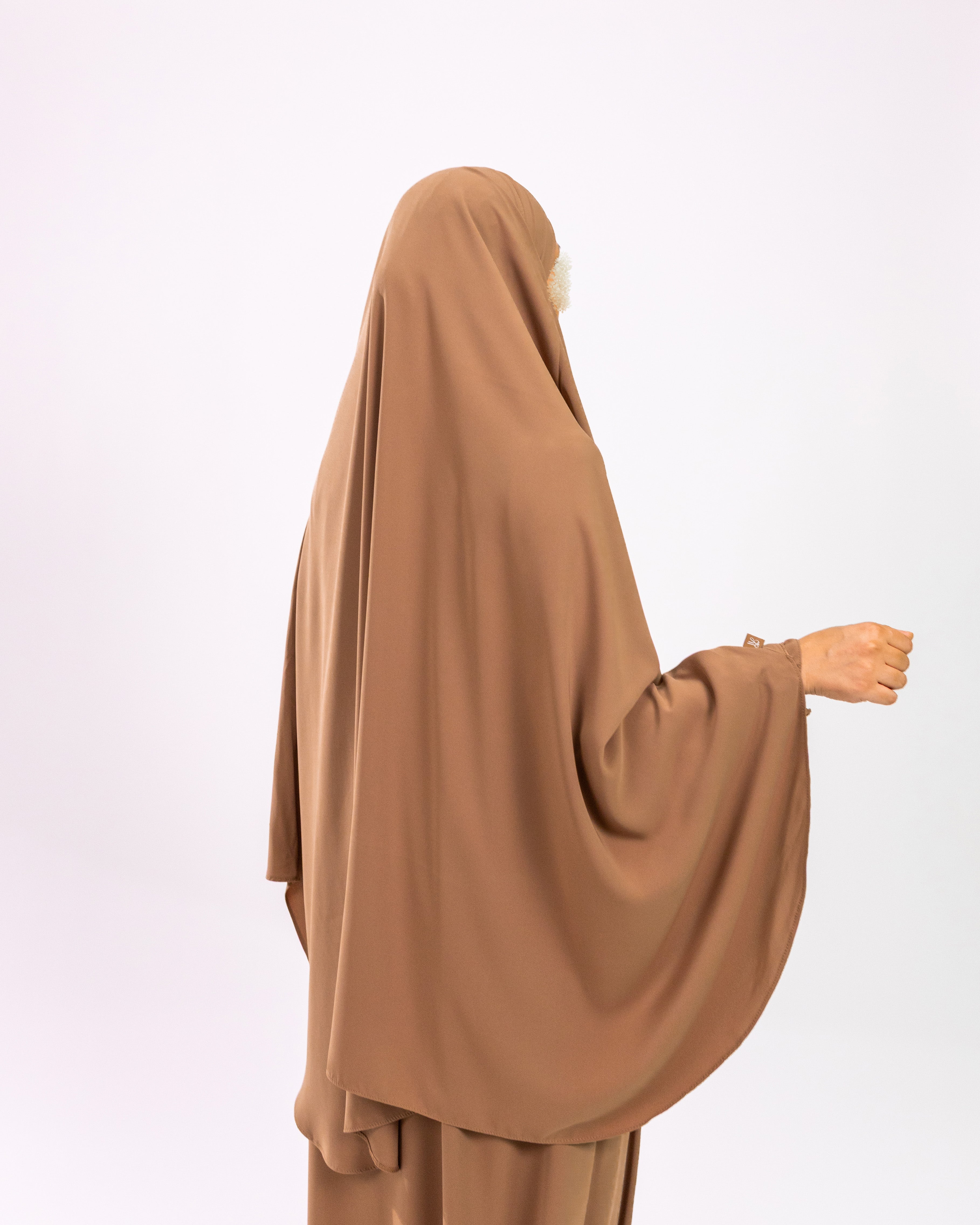 Tieback Round Khimar <br>- Mocha