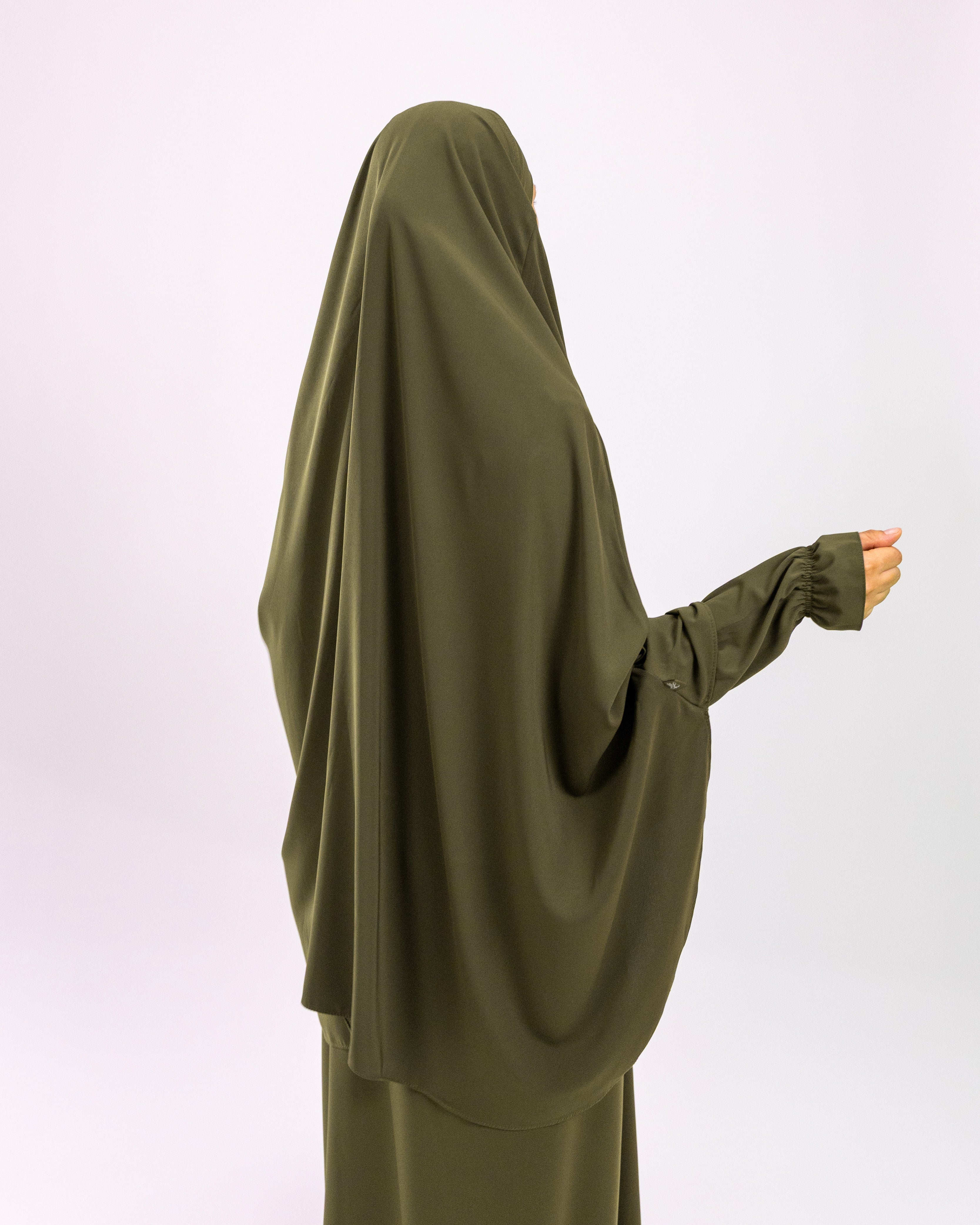 Tieback Round Khimar <br>- Khaki