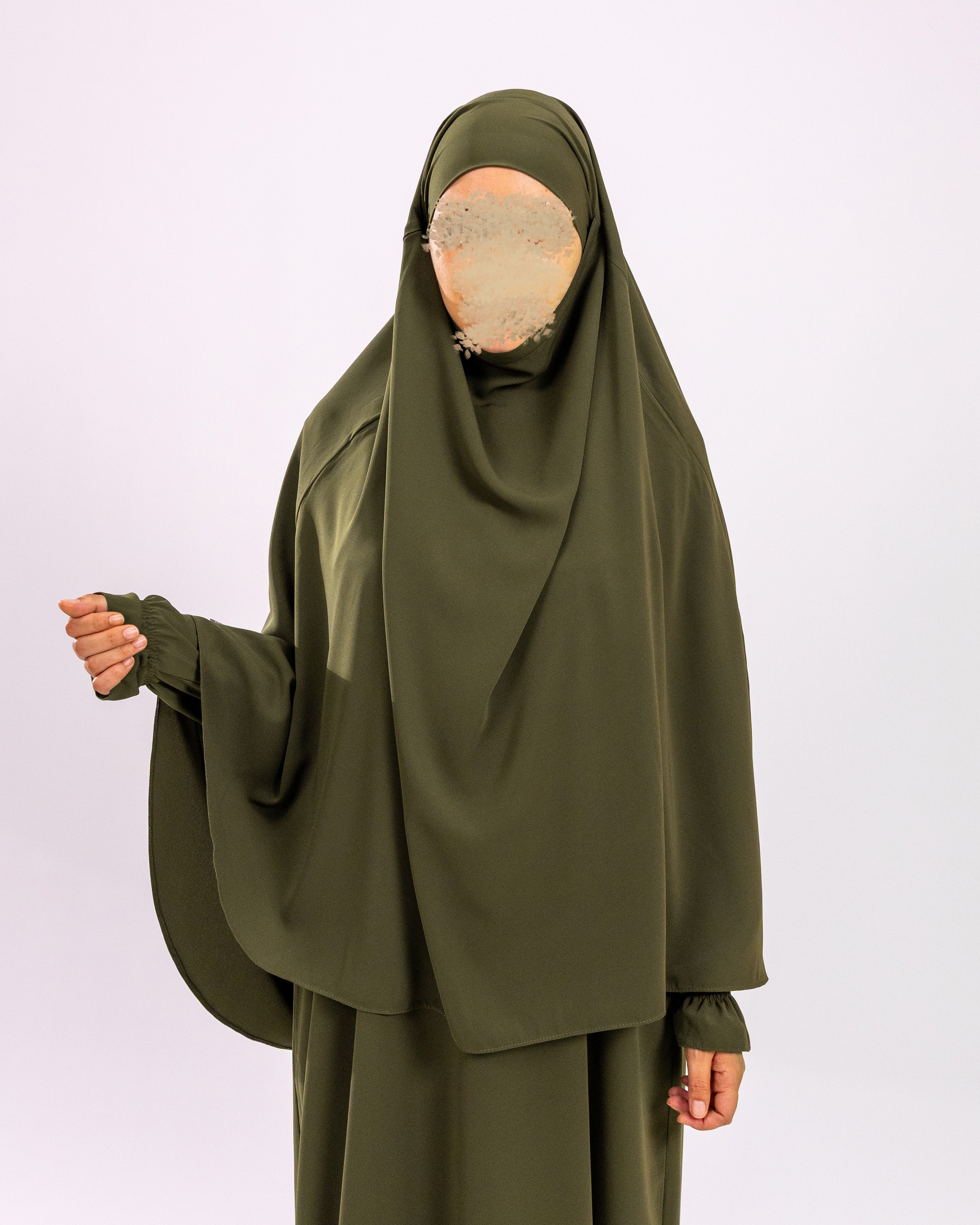 Tieback Round Khimar <br>- Khaki