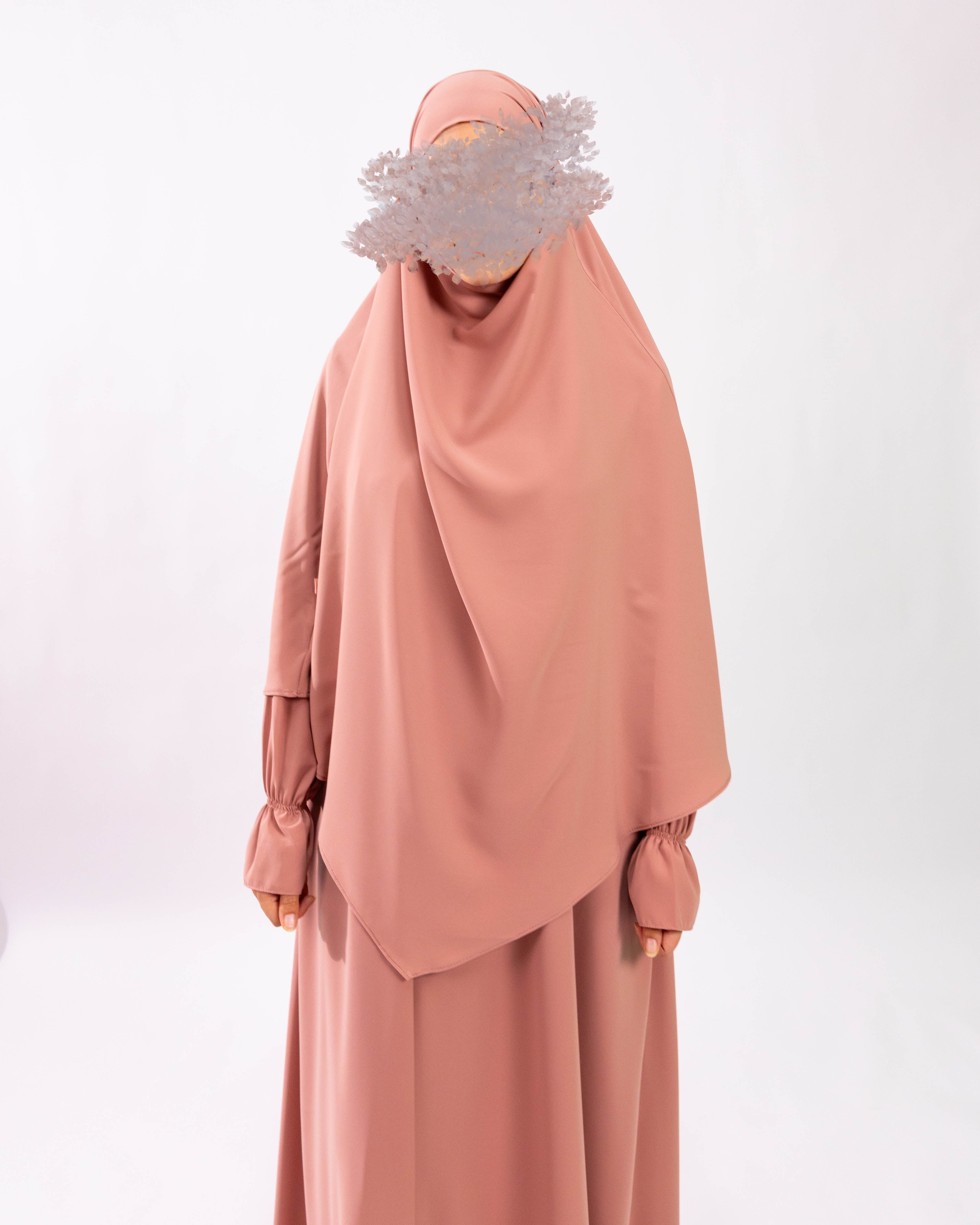 Tieback Tria Khimar <br>- Antique Rose