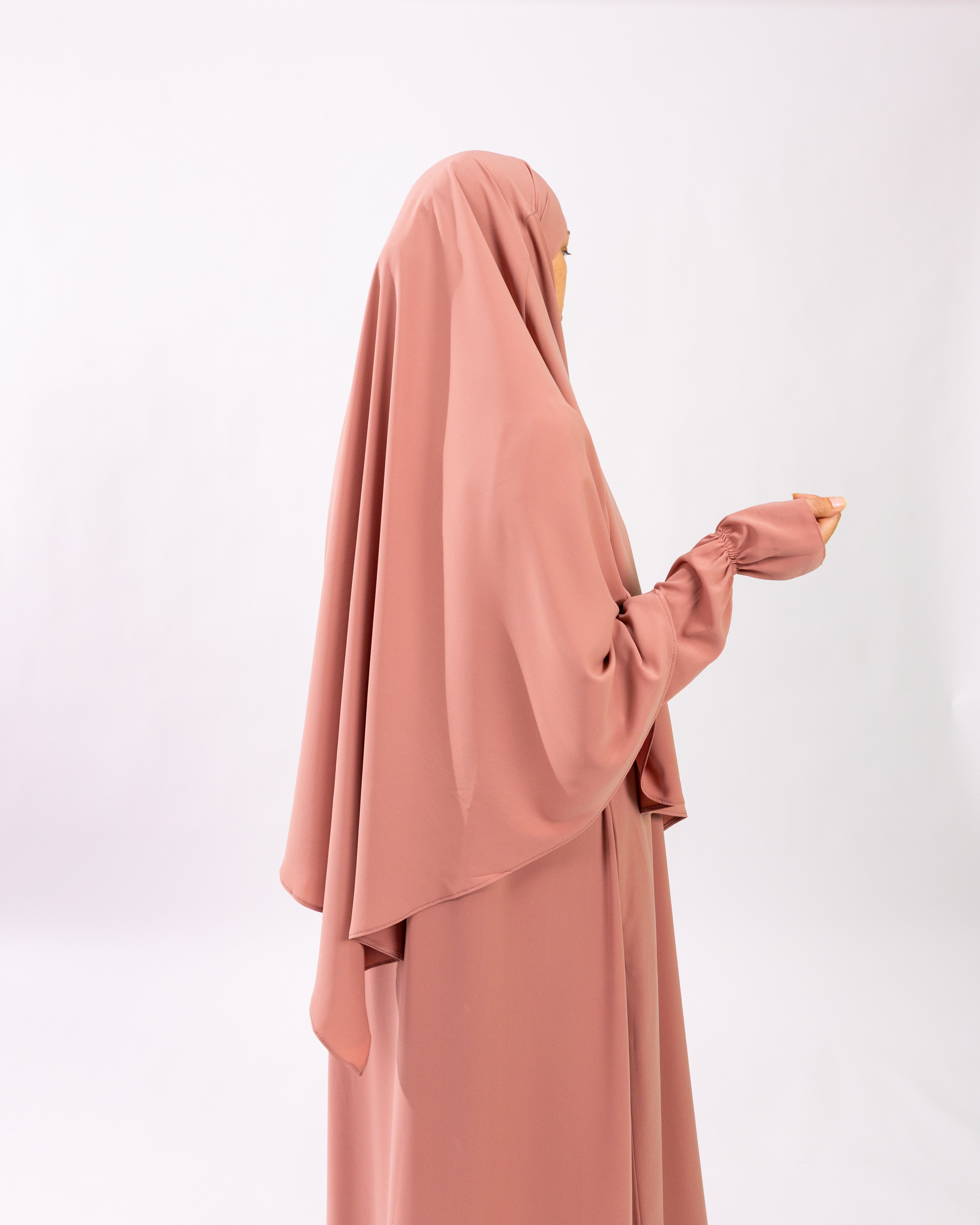 Tieback Tria Khimar <br>- Antique Rose