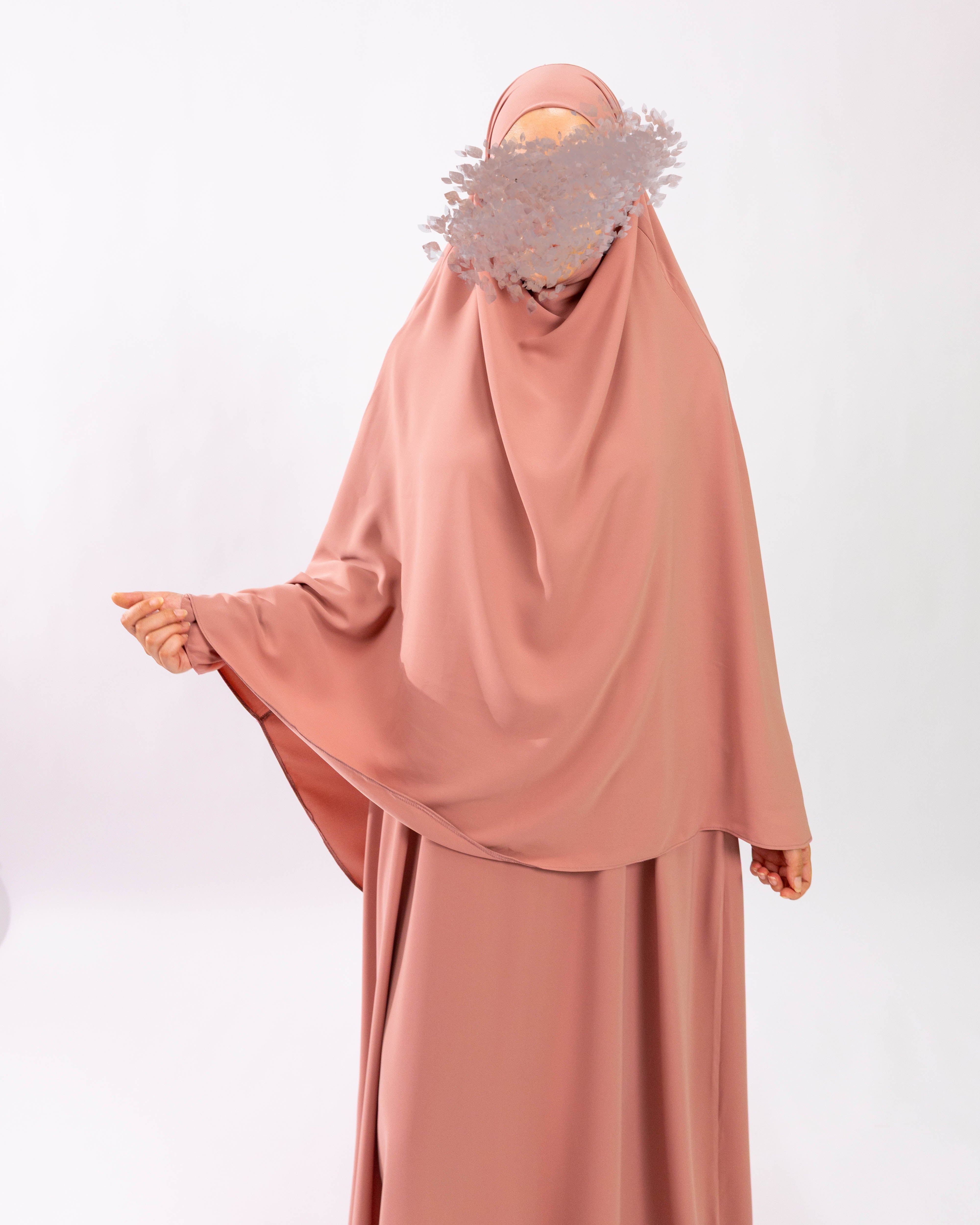 Tieback Round Khimar <br>- Antique Rose