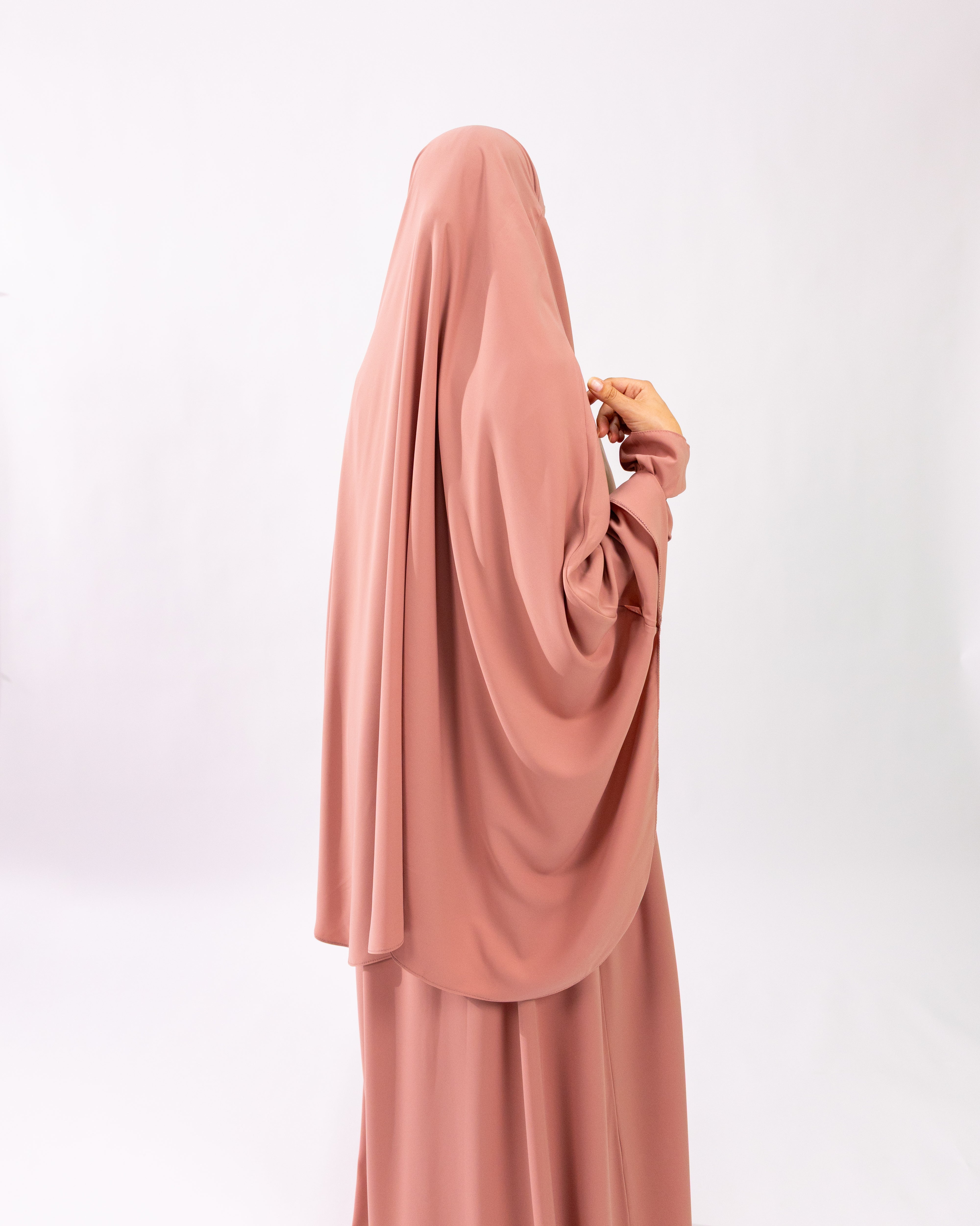 Tieback Round Khimar <br>- Antique Rose